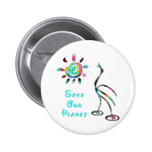 Sauvez notre planète badge avec épingle