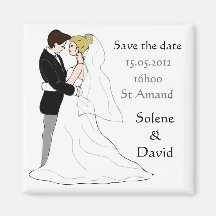 Save the date magnet couple de mariés magnets