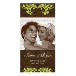 Save the Date Photo Card Antique Rose Brown Lime