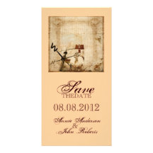savethedate occidental de mariage campagnard de fe cartes de vœux avec photo