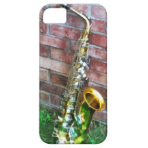Saxophone contre la brique coques iPhone 5