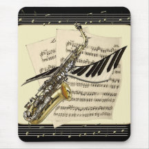 Saxophone et musique Mousepad de piano Tapis De Souris