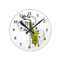 Saxophone Horloges Murales