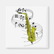 Saxophone Magnets Pour Réfrigérateur