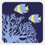 Scalaire tropical bleu et jaune adhésif