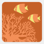 Scalaire tropical orange et jaune autocollants