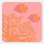 Scalaire tropical orange et rose autocollants