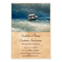 Scène côtière avec de l'eau orageux Ivan Aivazovsk Carte De Visite