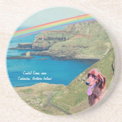 Scène côtière près de beau Cushendun Irlande Dessous De Verres