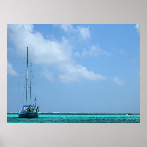 scène de bateau de paradis affiches