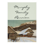 Scène de cabine d'hiver invitations personnalisées