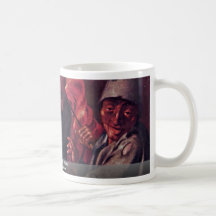 Scène de genre avec des masques par le bonito Gius Tasse À Café