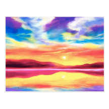 Scène de lac sunset de paysage - multi cartes postales