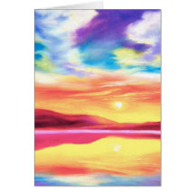 Scène de lac sunset de paysage - multi cartes