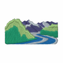 Scène de montagne polos brodés