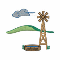 Scène de moulin à vent polos brodés