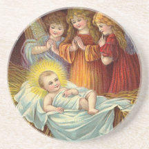 Scène de nativité de Noël Dessous De Verre