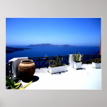 Scène de patio de Santorini Posters