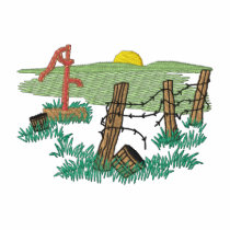Scène de pompe à eau polos brodés