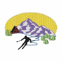 Scène de ski polos brodés