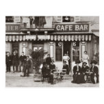 Scène française de rue de barre de café cartes postales