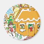 Scène givrée de Noël de biscuits de Chambre de pai Aimants Pour Réfrigérateur
