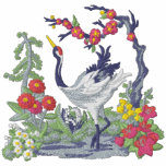 Scène japonaise de grue sweatshirts à capuche avec broderie