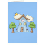 Scène mignonne d'arbre de maison de campagne de ba cartes de vœux