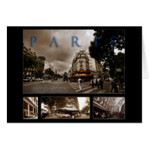 Scène parisienne de café cartes de vœux