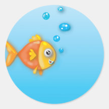 scène sous-marine de poissons mignons de bulle adhésif