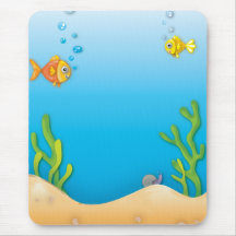scène sous-marine de poissons mignons de bulle tapis de souris