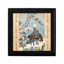 Scène vintage japonaise fraîche d'hiver de voleur  boîtes à babioles
