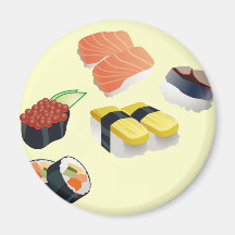 Scénographie de sushi aimants