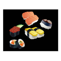 Scénographie de sushi carte postale