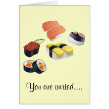 Scénographie de sushi cartes de vœux
