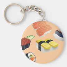 Scénographie de sushi porte-clé