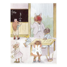 School de Mme Owl's Carte Postale
