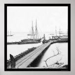 Schooners au quai au point de ville, VA 1864 Posters