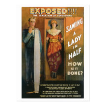 Sciant Madame In Half de ~ de Loi magique vintage  Cartes Postales
