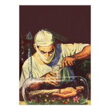 Scientifique vintage de la science-fiction dans le faire-part