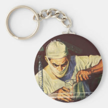 Scientifique vintage de la science-fiction dans le porte-clés