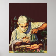 Scientifique vintage de la science-fiction dans le posters
