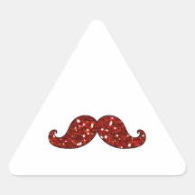 SCINTILLEMENT IMPRIMÉ PAR MOUSTACHE ROUGE DRÔLE STICKERS EN TRIANGLE