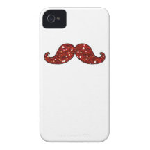 SCINTILLEMENT IMPRIMÉ PAR MOUSTACHE ROUGE DRÔLE COQUE Case-Mate iPhone 4