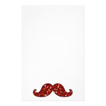 SCINTILLEMENT IMPRIMÉ PAR MOUSTACHE ROUGE DRÔLE PAPIER À LETTRE PERSONNALISABLE