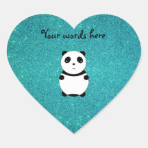 Scintillement mignon de turquoise de panda de bébé adhésif