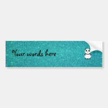 Scintillement mignon de turquoise de panda de bébé autocollant pour voiture