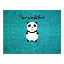 Scintillement mignon de turquoise de panda de bébé carte postale