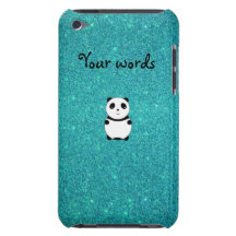 Scintillement mignon de turquoise de panda de bébé coque barely there iPod
