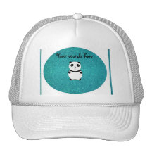 Scintillement mignon de turquoise de panda de bébé casquette